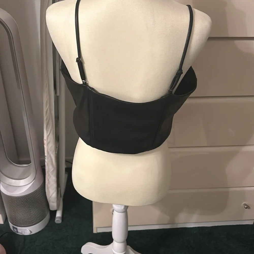 Size Large faux leather crop top … item is still on their website - Picture 2 of 2